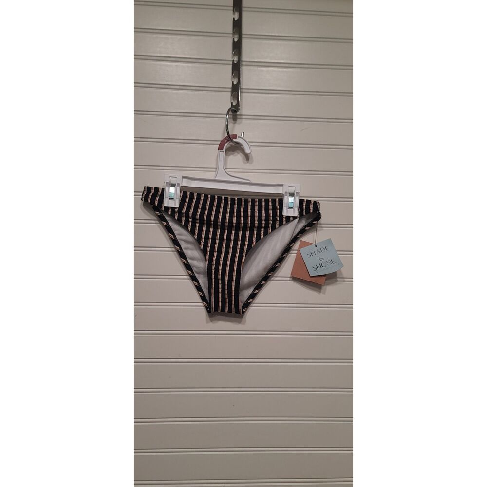 Shade & Shore Striped Ribbed Bikini Bottom Size XS 0-2 NWT
